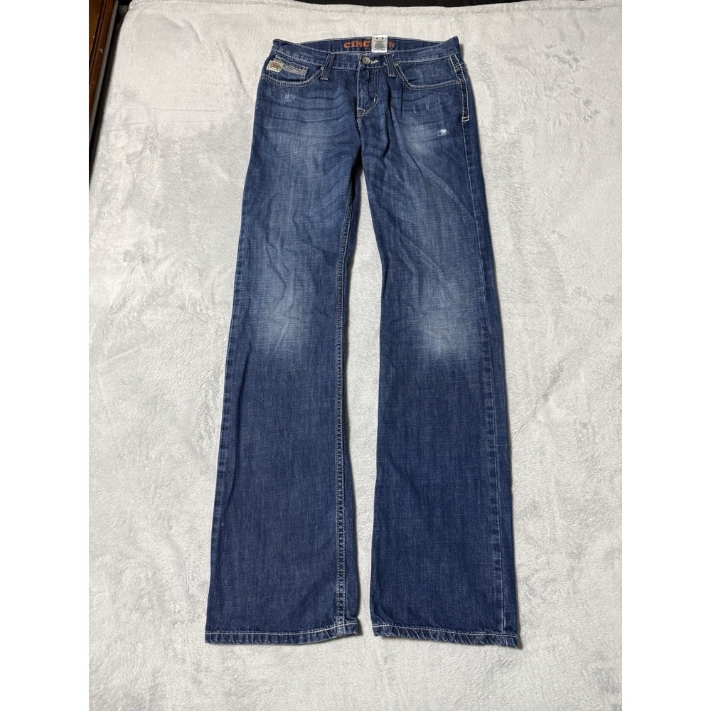 Cinch Ian Jeans Mens 30x34 Slim Fit Bootcut Denim Cowboy  Blue